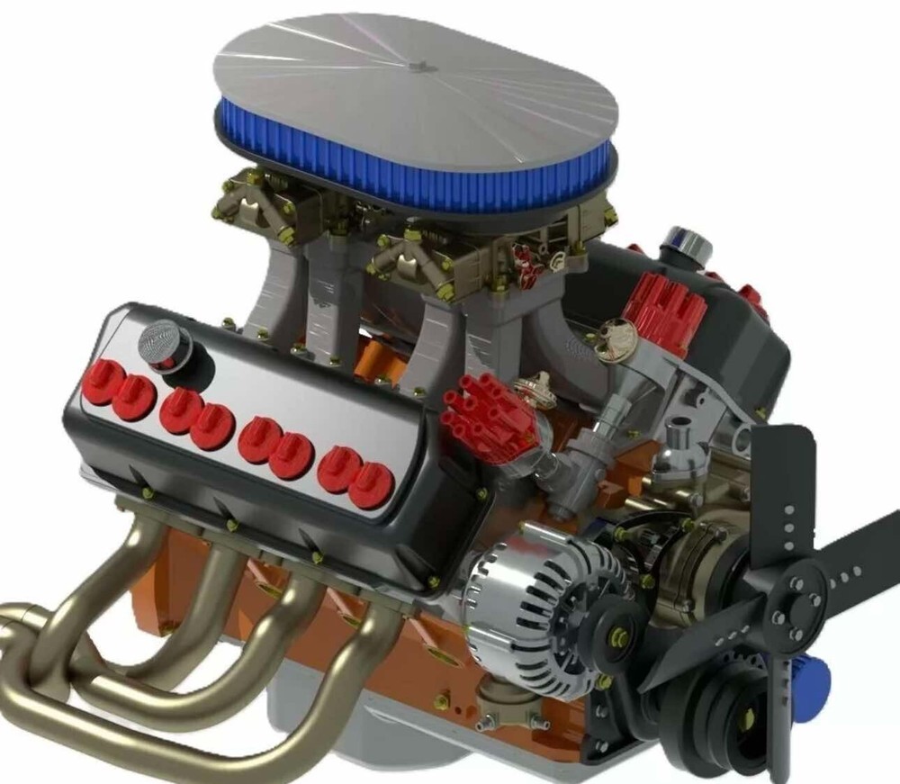 1/25 3D Resin Dodge Dual Plug 426 Engine/W Transmisison Scale Model Kit Parts