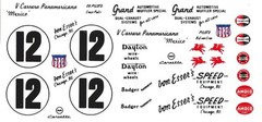 #12 Bill Von Esser’s 1954 Corvette Pan American Decals 1/24th – 1/25th Decals