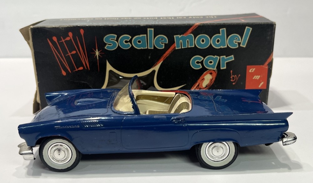 Vintage 1957 Ford Thunderbird Friction Promo + AMT Ford Galaxie Promo Box