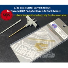 1/35 Scale Metal Barrel Shell Kit for Takom 8002 Pz.Kpfw.III Ausf.M Tank Model