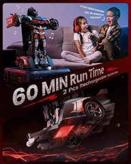Veeniix V992 Transform Robot RC Car, 1:14 Scale, 2-in-1 scale, Gray