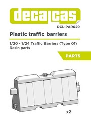Decalcas Detail-Up Parts 1:24 & 1:20 Scale Plastic Traffic Barriers # DCL-PAR029