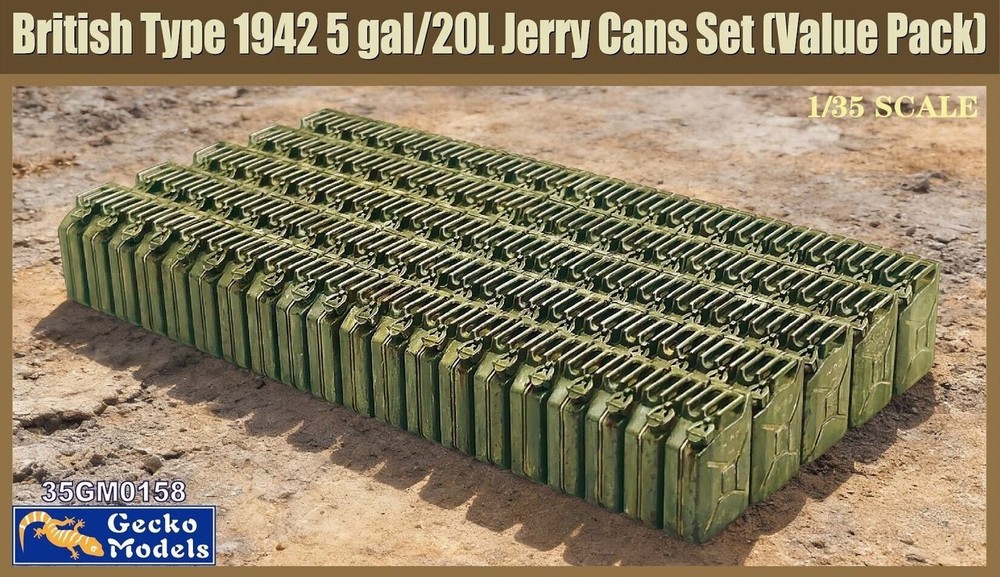 Gecko Models 35GM0158 1/35 British Type 1942 5 gal/20L Jerry Cans Set