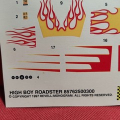 Hot Rod Decals 1932 Ford Highboy 1:25 Scale Model Car Part Revell