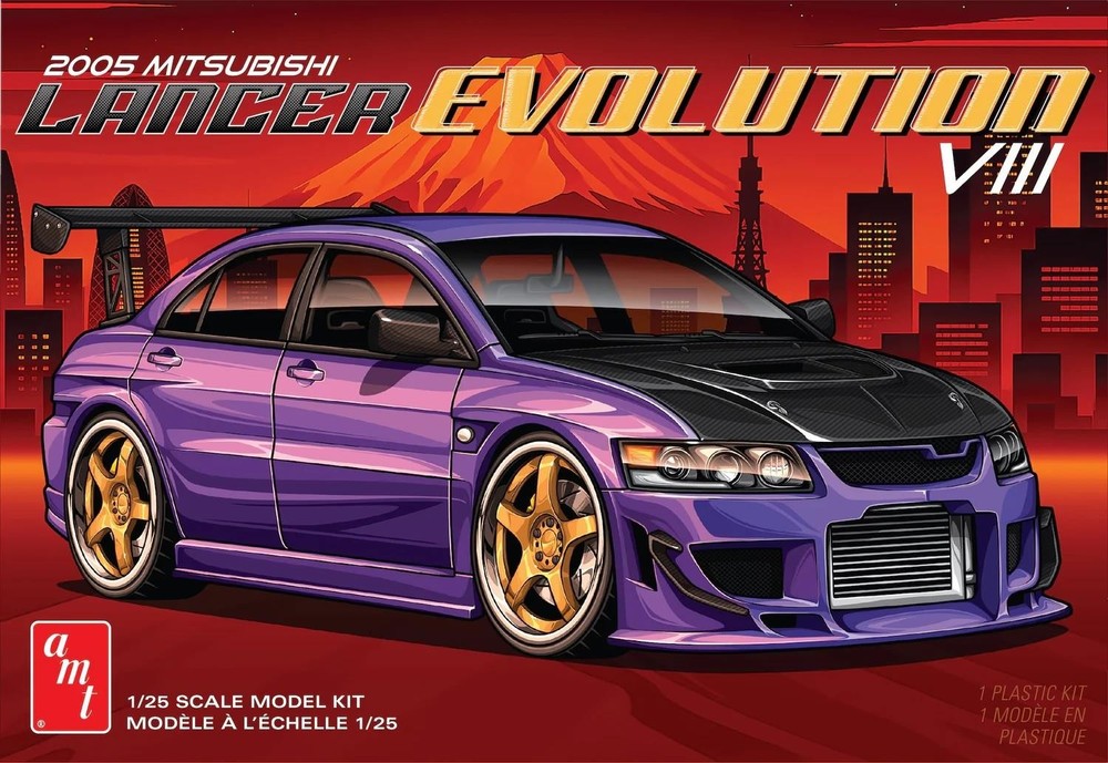 New AMT 1:25 Scale 2005 Mitsubishi Lancer Evo Model Kit AMT1552M