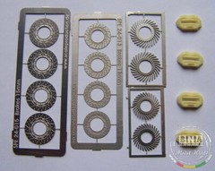 Scale Production 1/24 Slotted Brake Disc set 15mm + 13mm with 4 Brake Calipers