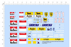 1/18 Water Slide Decals for FERRARI 641 F190 fiat agip 65392H