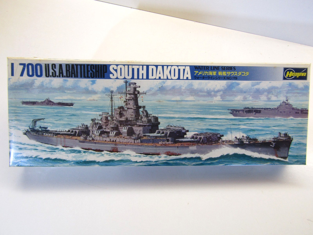 Hasegawa 1:700 Scale Water Line Battleship South Dakota model kit # WL-BL119:750