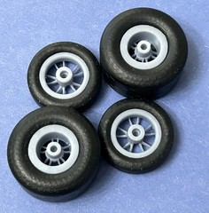 Resin 15/17 Scale inch “Weld Full Throttle” Wheels With Drag Slicks 1/24, 1/25