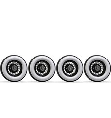 1:10 15″ Wire Wheesl With Tall White Wall Big Tires (12mm Hex)