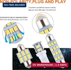 iFunyLED 24 Pieces Dome Light LED Car Interior Bulb Kit Set 194 T10 DE3175 578 3