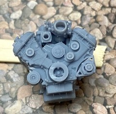 Resin Mustang GT500 Predator engine, 760 HP, for scale model cars, 1/24 1/25