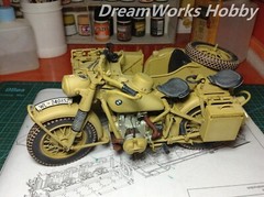 Award Winner Built Schuco Diecast 1/10 BMW R75 Motorcyle Sidecar DAK+Rebuilt