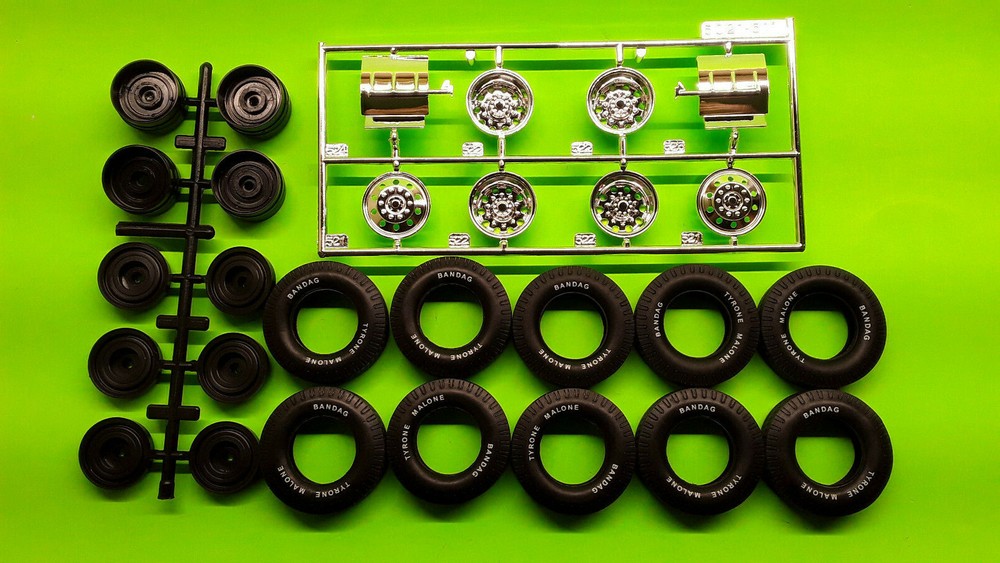 1/25 Tyrone Malone Hideout Kenworth Aerodyne Transporter Bandag Tire Chrome Rims