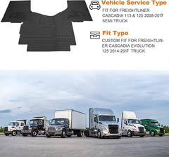 Floor Mats Fit for Freightliner Cascadia 2008-2017 | Heavy Duty Truck Floor Rubb