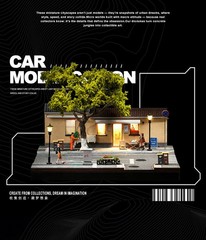 Collector 1:64 Coffee Shop Diorama Car Display Storage Decor Model