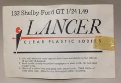 Vintage Lancer Mid-Sixties Shelby Ford GT Clear Slot Car Body – Painted