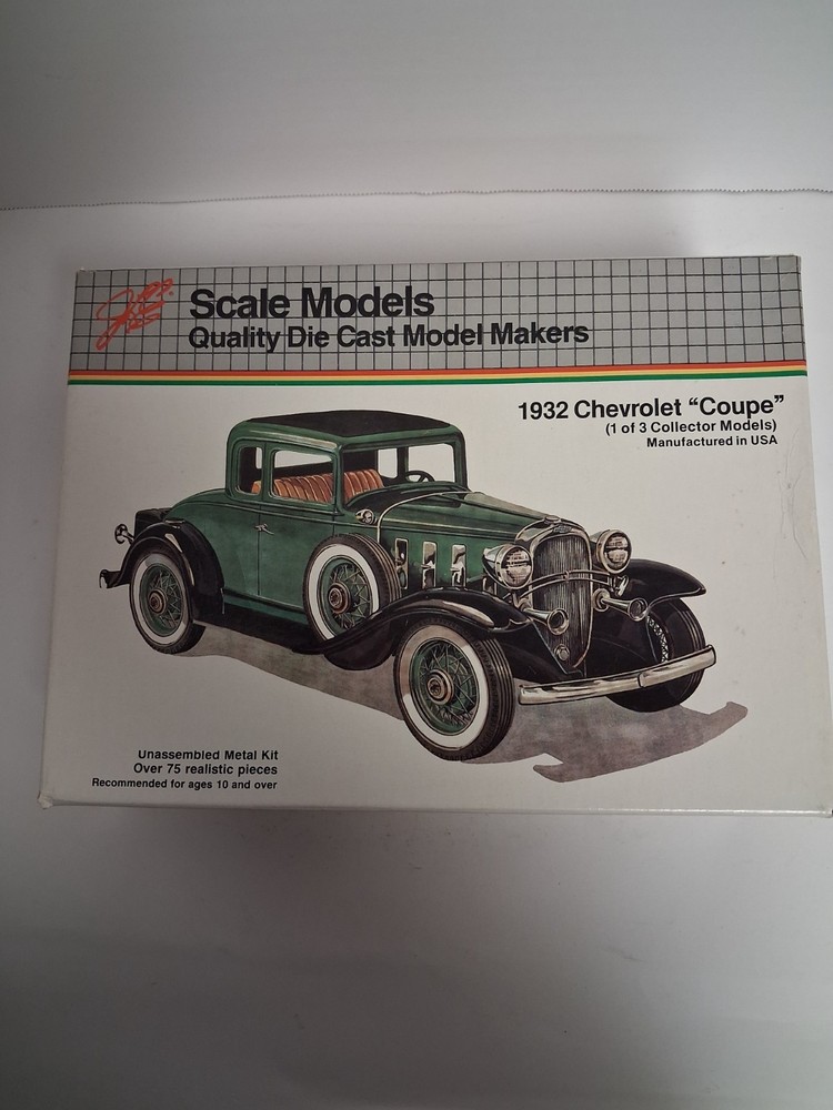 JLE Scale Models 1:20 Scale 1932 Chevrolet Coupe Diecast Model Kit 4001