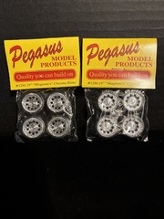 PEGASUS MODEL ACCESS. 1286 19” MAGNUM’S CHROME RIMS &TIRES-2 SETS NIB-1/25 SCALE