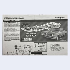 1964 Pontiac GTO Polar Light – Great American Rides Assembly Model Instructions