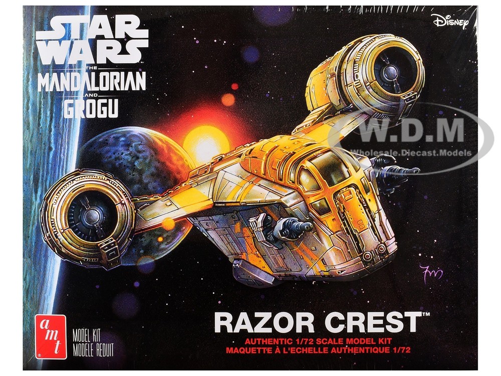 SKILL 2 MODEL KIT RAZOR CREST STAR WARS “MANDALORIAN & GROGU” 1/72 AMT AMT1561M