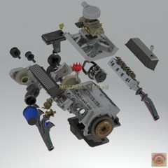 1:25-1:24 Scale Ford 427 Supercharged Engine Kit Resin Printed