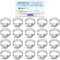 “40PCS Stainless Steel Hose Clamp Assortment 1/4”–1-1/8” Worm Gear Clamps Set”