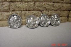 Vintage Custom Domed 6 Spoke Hubcaps set of 4 1/25 Part jy1212