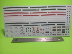 Decal Sheet 69 1969 Plymouth Barracuda MPC 1/25 Red White Stripes Dash Gauges