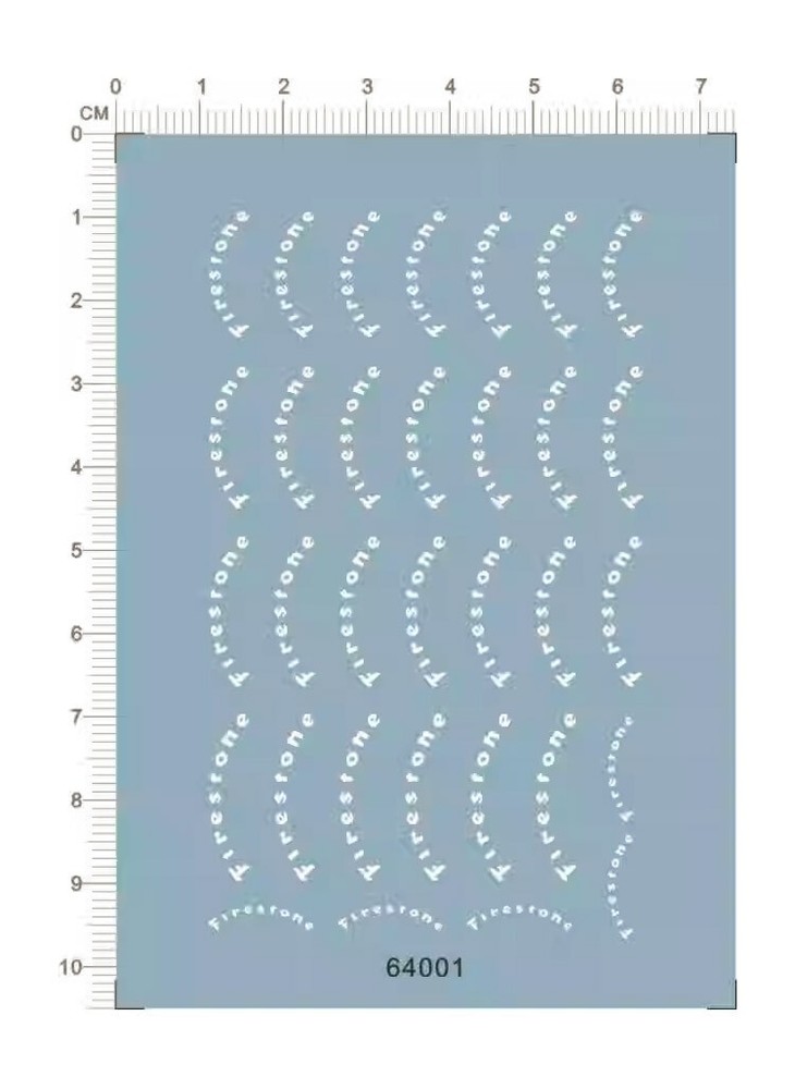 1/24 Finestone Racing Sports Car Tyre trademark Markings Water Slide Decal white