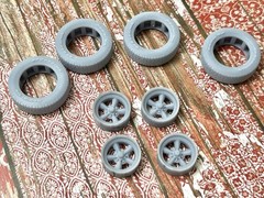 1/24 Scale: 15-inch “Classic Torq Thrust D” Resin model car wheels/tires, 1/25