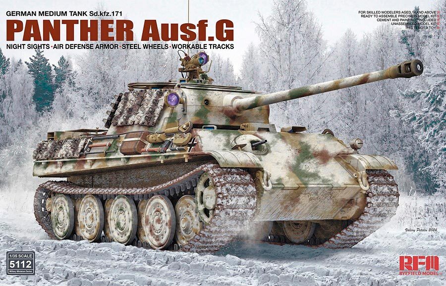 1/35 SdKfz.171 Panther Ausf.G w/Night Sights & Air Defense Armour & Steel Wheel