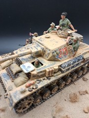 Built 1/35 German WWII Panzer Tank Motorcycle W/ Sidecar 6 Figures Diorama