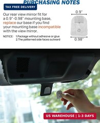 JOYTUTUS Rear View Mirror, Interior rearview mirror Kit, Anti-glare, Universal F
