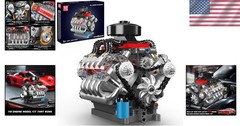 Realistic V8 Engine Model with Moving Parts – Perfect STEM Gift for Enthusiasts