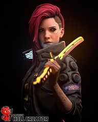 Female V Figurine 1/10 Cyberpunk 2077 DIY Kit 13 pcs FDM 3D Printed