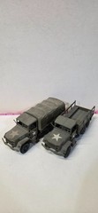 Built Painted 1/35 Scale WW2 US Army GMC CCKW 353 Cargo Truck Military Lot 2 Pcs