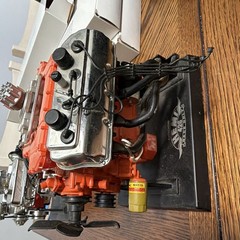 Dodge HEMI 426 Pre-Built Automotive Engine Model w/ Stand Orange Silver