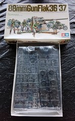 TAMIYA #35017 GERMAN 88MM GUN FLAK 36/37 FIGURES 1/35 SCALE MODEL Open Box NEW