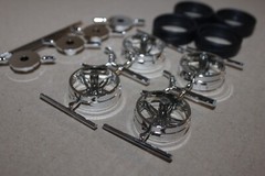 STAR DOUBLE SPOKE scale model wheels rims with TIRES brake discs metal axles