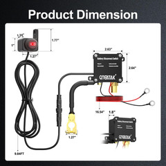 12V 250A Battery Disconnect Switch Kill Switch, Prevent Battery Drain for Car Tr