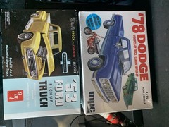 AMT 1/25 1953 Ford & 1978 Dodge D100 Pickup Model Kits Decals Mini-Bike