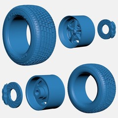 1/24 Resin 15 inch Magnum 500 Wheels, BFGoodrich Radial T/A Tires, and Brake Set