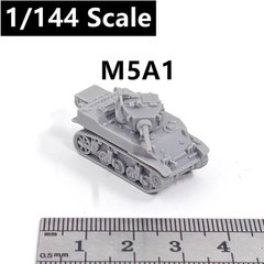U.S. Army M5A1 Stuart Tank, 3D Printed ,1/144 Scale Mini Tank Model,Resin
