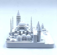 Copy of Istanbul City Skyline 3D Model Landmark Replica Square Matte White 4