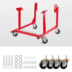 Rolling Engine Cradle Stand with Wheels, Steel Construction, Built in Hardware