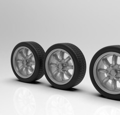 1:25 15″ Panasport wheels 4lug with same size tires