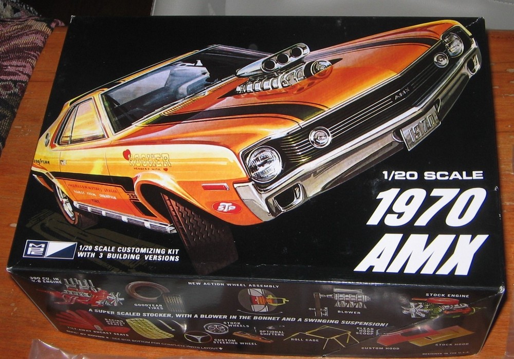 MPC Round 2 1970 AMC AMX 1/20 Scale Kit # 814/12 Sealed Inside 2014 Issue 70