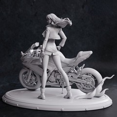 1/24 Resin Figures Model Kit Cool Girl Rider Warrior Unpainted,Unassembled Model