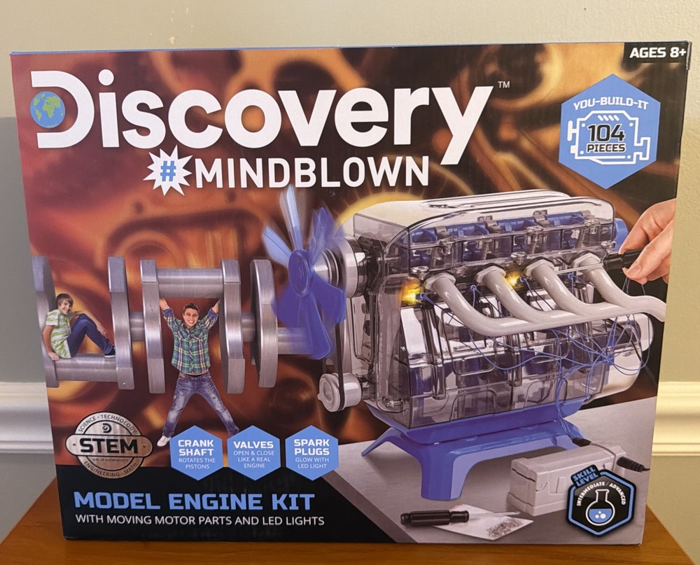 Discovery Mindblown Model Engine Building Kit 4 Cylinder Combustion STEM *NEW*